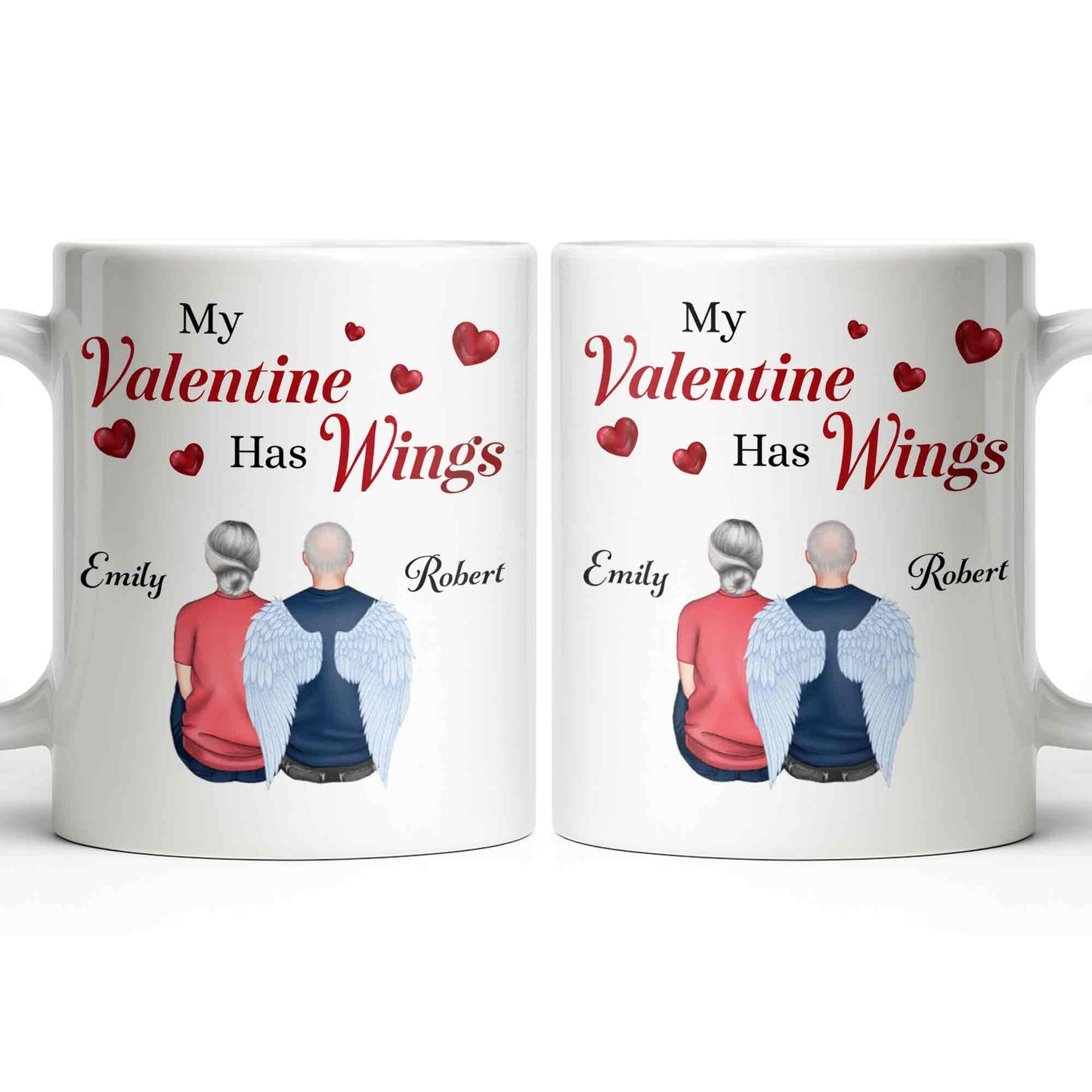 My Valentine Has Wings Angel Wings Design - Personalized Custom Coffee Mug - CPL1367_MG