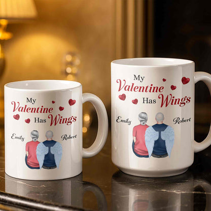 My Valentine Has Wings Angel Wings Design - Personalized Custom Coffee Mug - CPL1367_MG