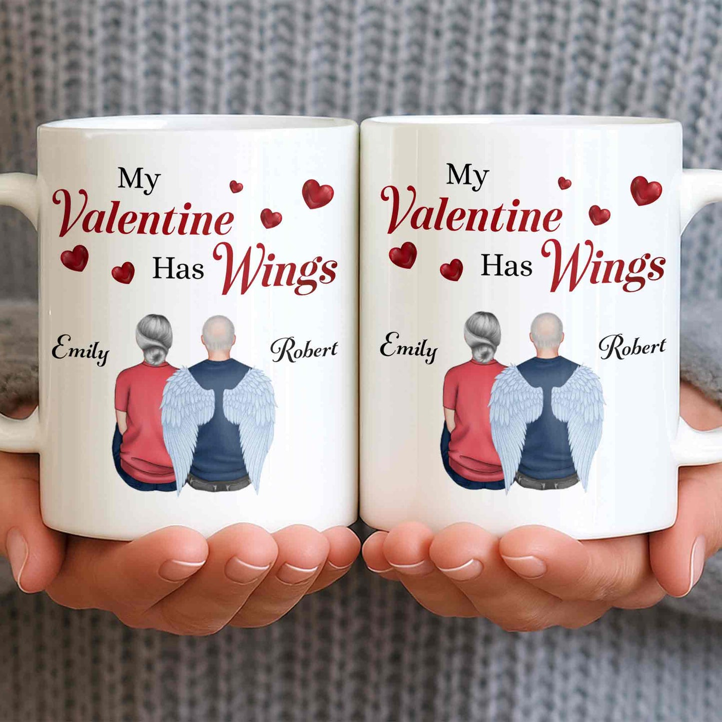 My Valentine Has Wings Angel Wings Design - Personalized Custom Coffee Mug - CPL1367_MG