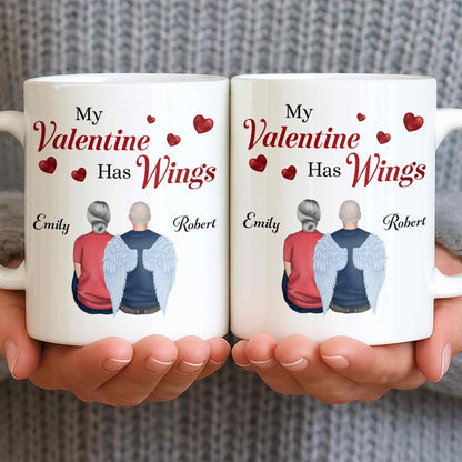My Valentine Has Wings Angel Wings Design - Personalized Custom Coffee Mug - CPL1367_MG
