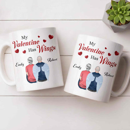 My Valentine Has Wings Angel Wings Design - Personalized Custom Coffee Mug - CPL1367_MG