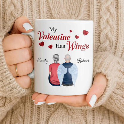 My Valentine Has Wings Angel Wings Design - Personalized Custom Coffee Mug - CPL1367_MG