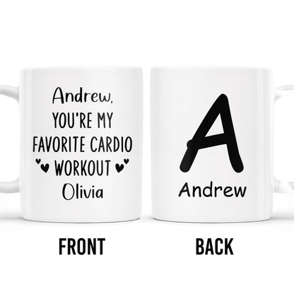 Favorite Cardio Workout Personalized Love Design - Personalized Custom Coffee Mug - CPL136_MG