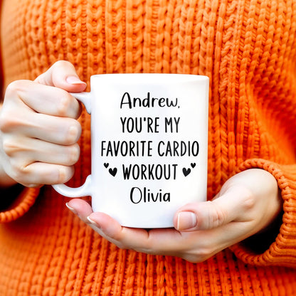 Favorite Cardio Workout Personalized Love Design - Personalized Custom Coffee Mug - CPL136_MG