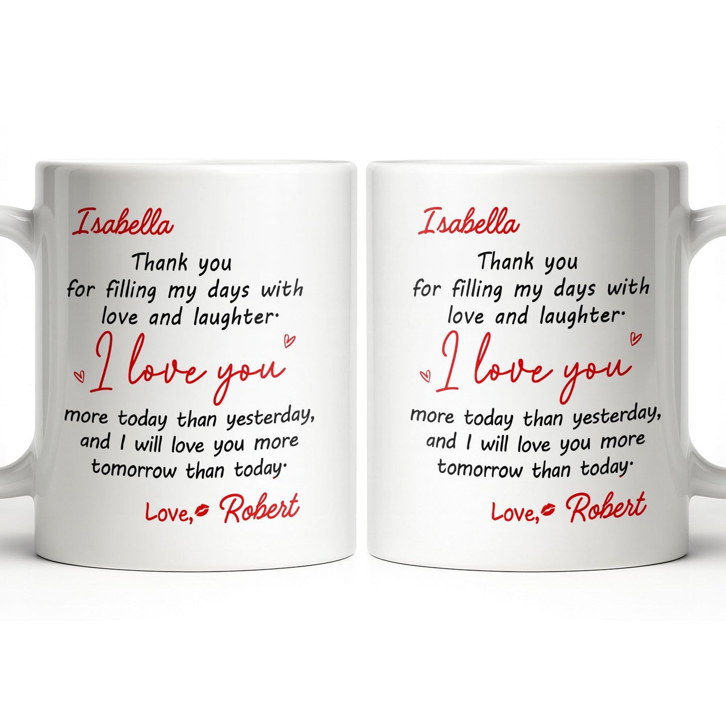 Thank You For Filling My Days With Hearts - Personalized Custom Coffee Mug - CPL1374_MG