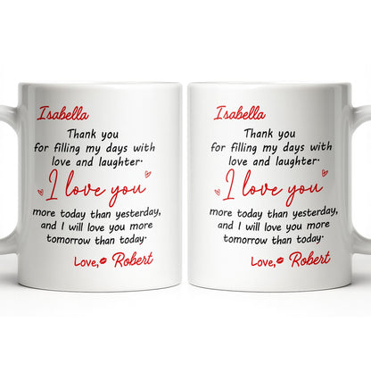 Thank You For Filling My Days With Hearts - Personalized Custom Coffee Mug - CPL1374_MG
