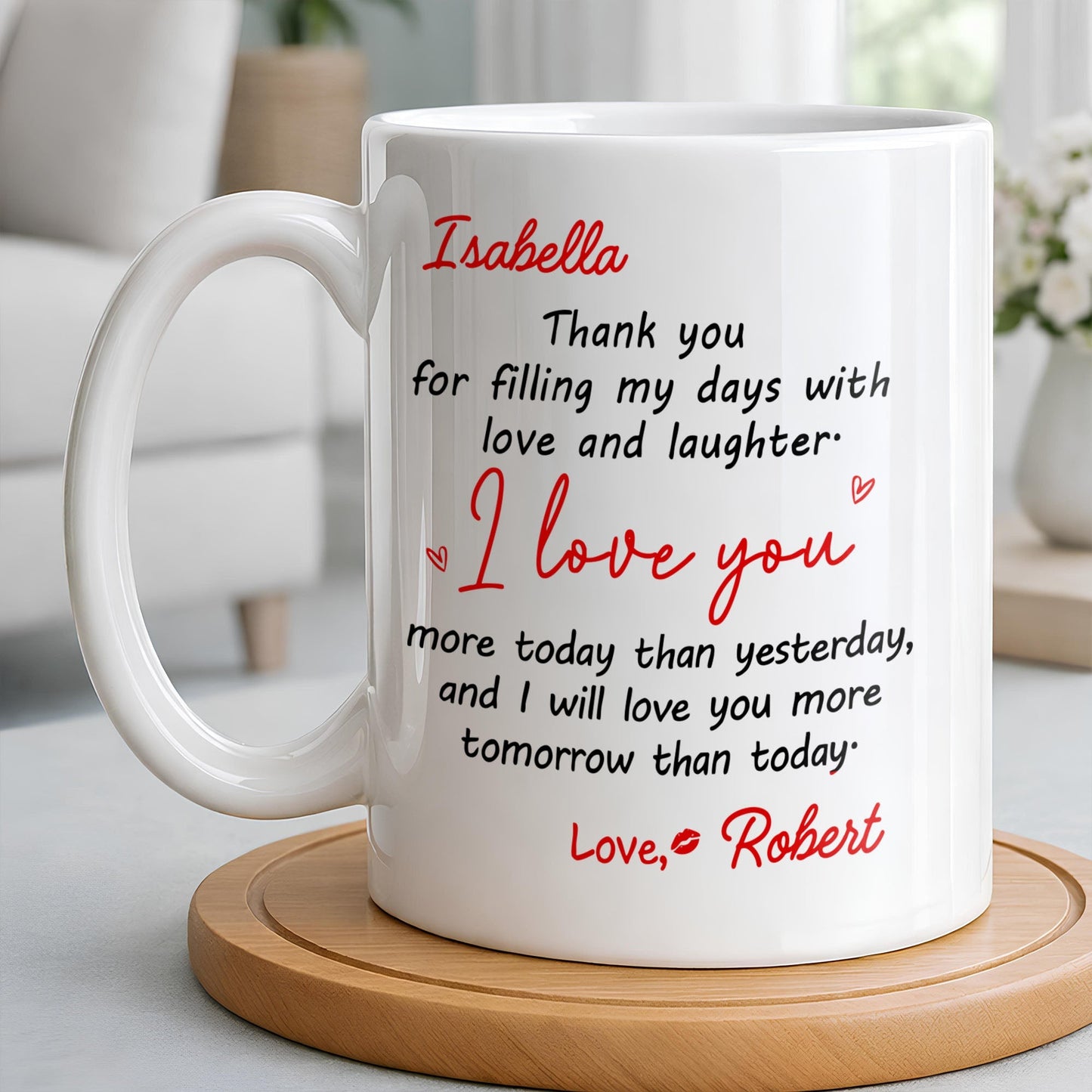 Thank You For Filling My Days With Hearts - Personalized Custom Coffee Mug - CPL1374_MG