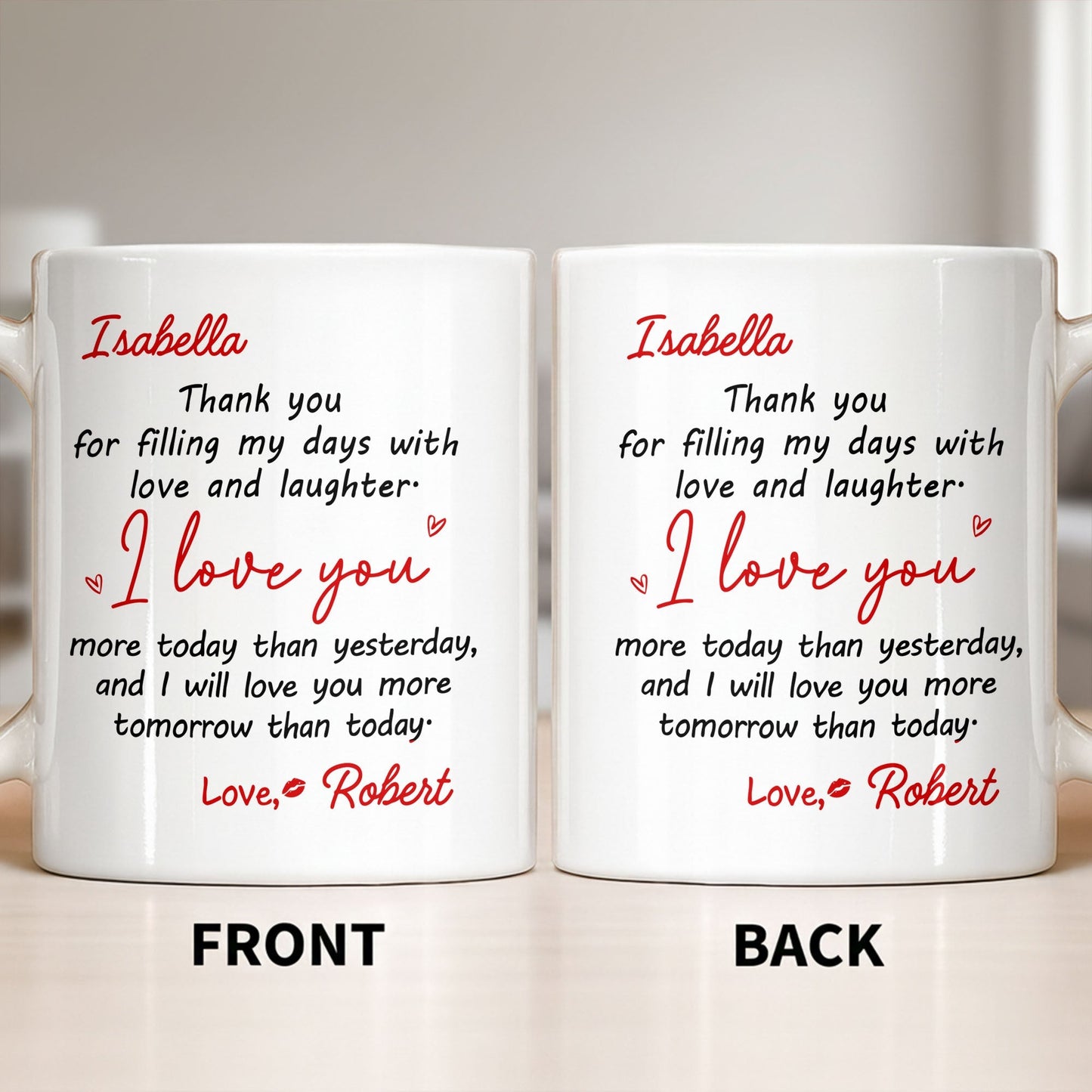 Thank You For Filling My Days With Hearts - Personalized Custom Coffee Mug - CPL1374_MG
