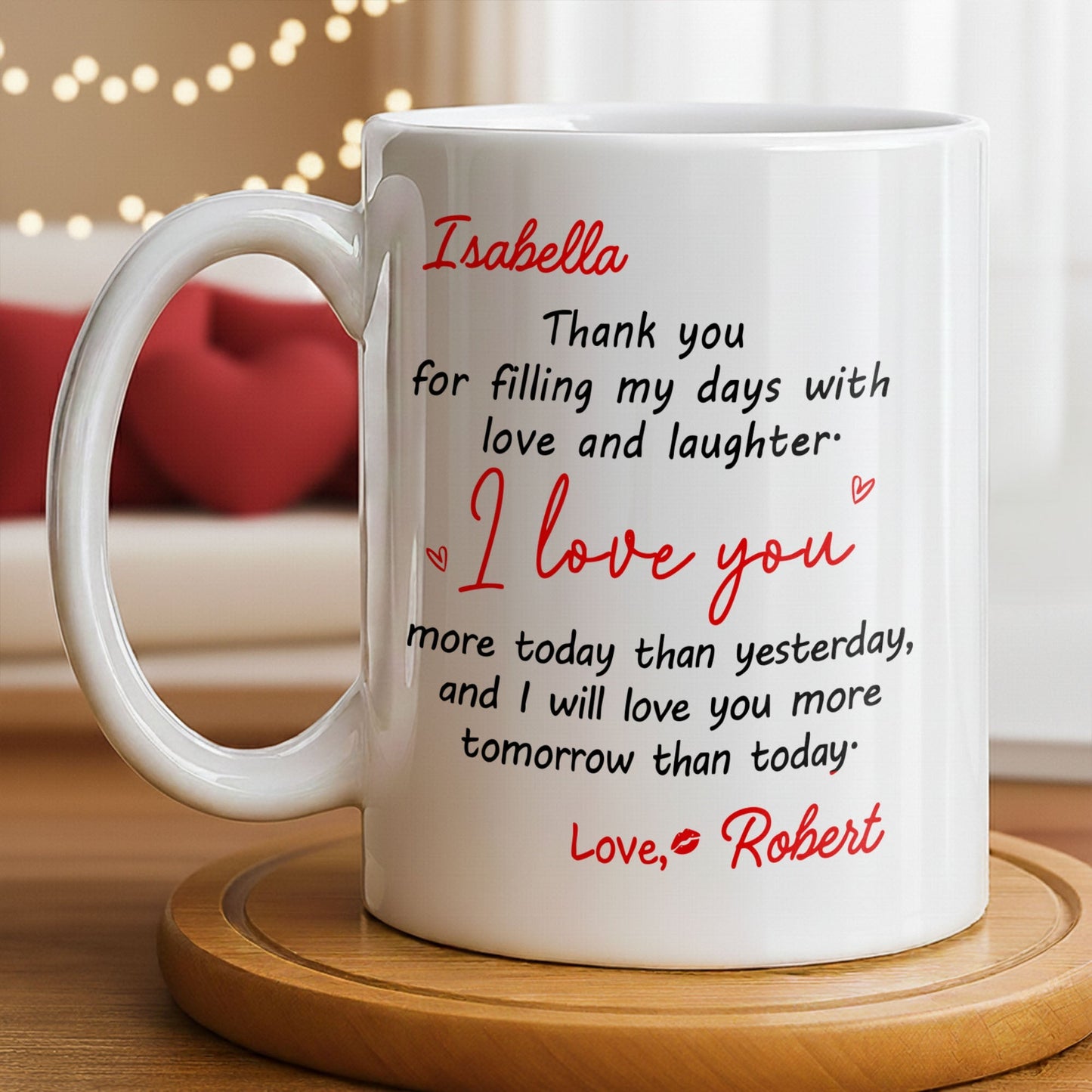 Thank You For Filling My Days With Hearts - Personalized Custom Coffee Mug - CPL1374_MG
