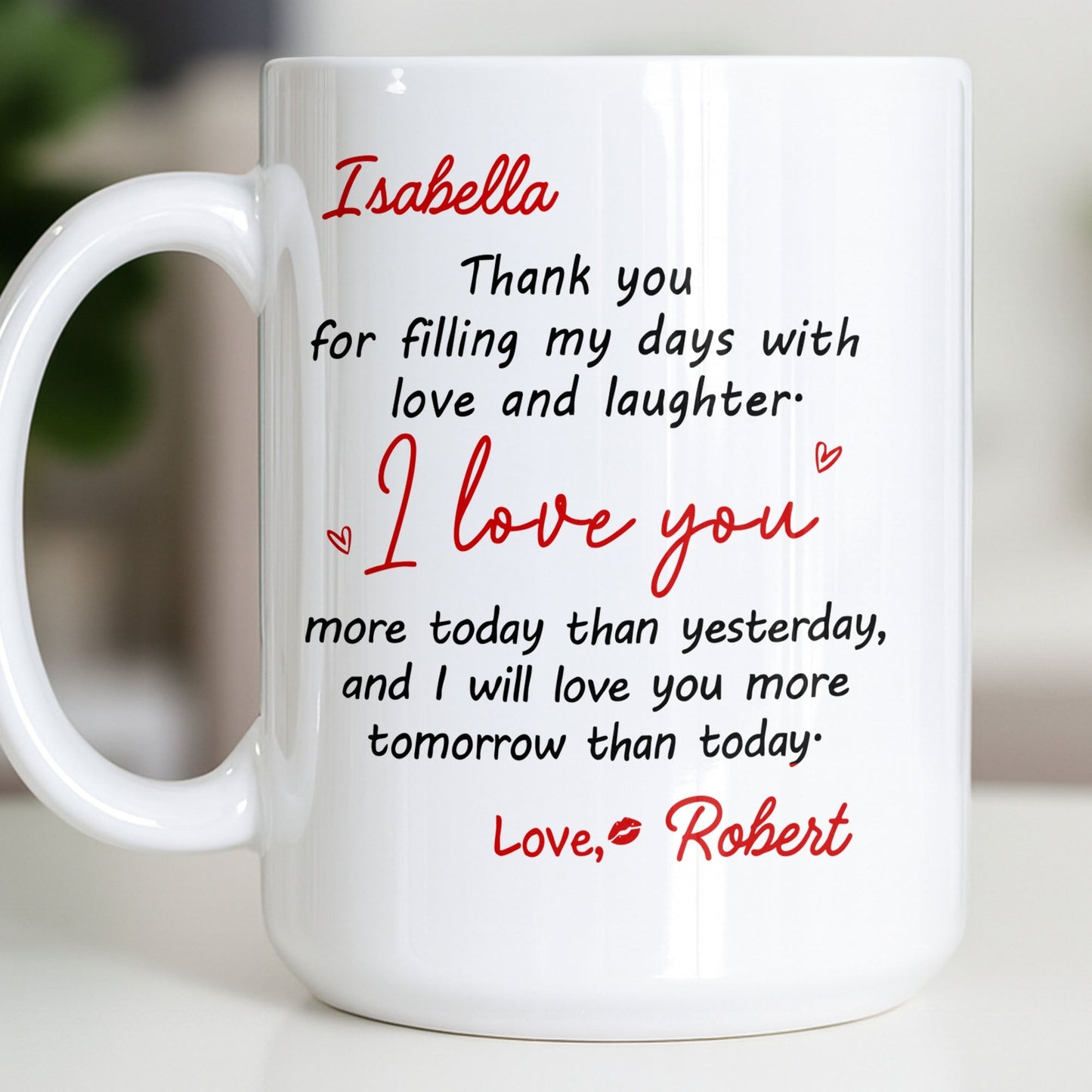 Thank You For Filling My Days With Hearts - Personalized Custom Coffee Mug - CPL1374_MG