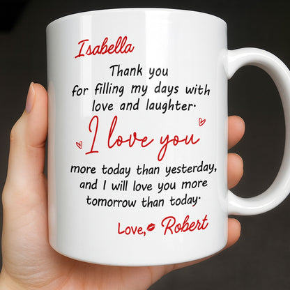 Thank You For Filling My Days With Hearts - Personalized Custom Coffee Mug - CPL1374_MG