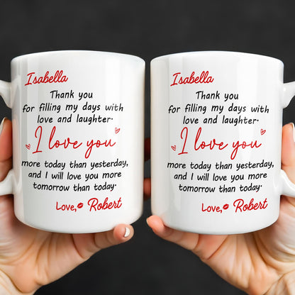 Thank You For Filling My Days With Hearts - Personalized Custom Coffee Mug - CPL1374_MG