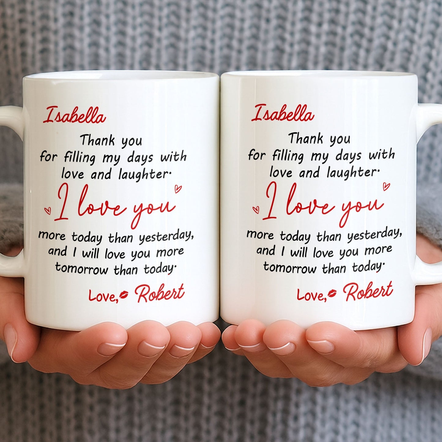 Thank You For Filling My Days With Hearts - Personalized Custom Coffee Mug - CPL1374_MG