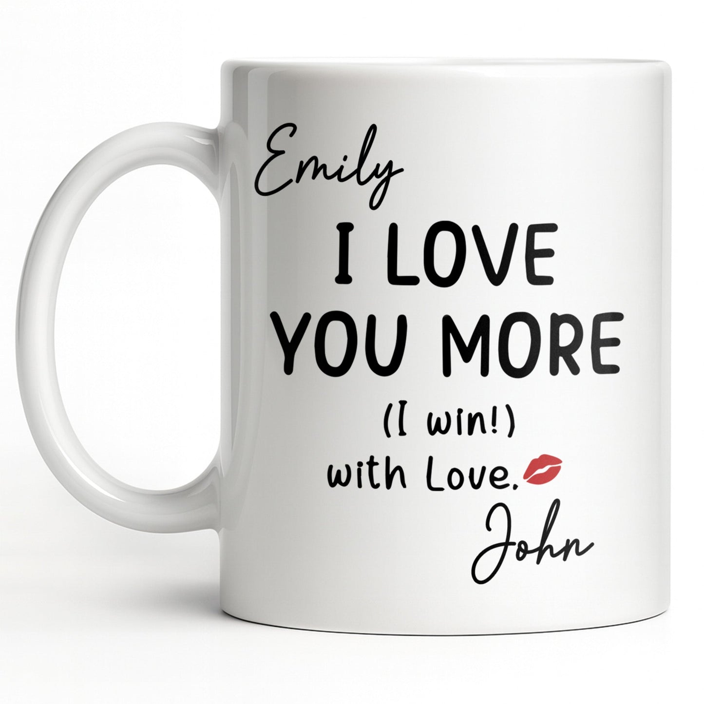 I Love You More Mug With Lips - Personalized Custom Coffee Mug - CPL1375_MG