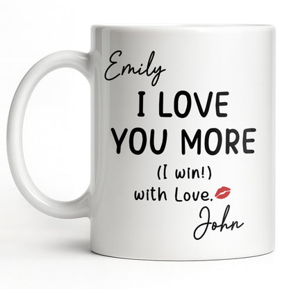 I Love You More Mug With Lips - Personalized Custom Coffee Mug - CPL1375_MG