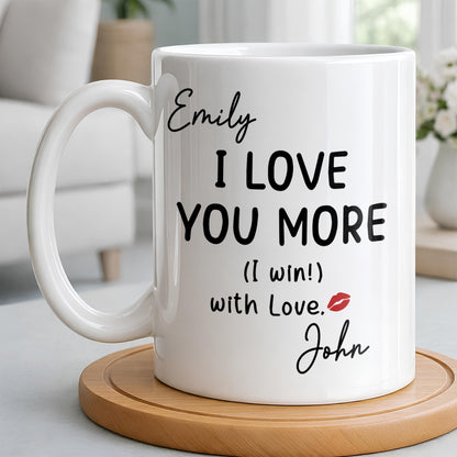 I Love You More Mug With Lips - Personalized Custom Coffee Mug - CPL1375_MG
