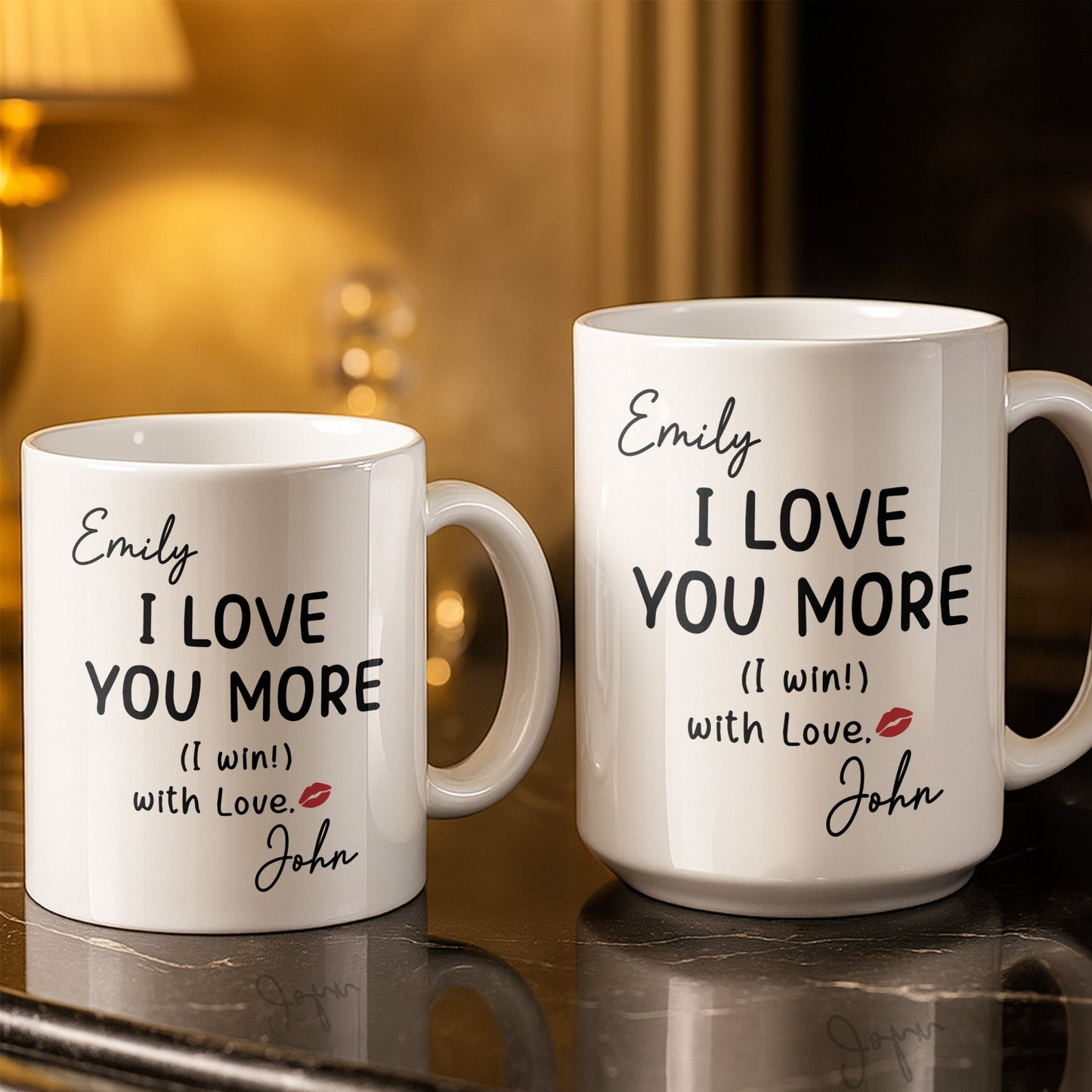 I Love You More Mug With Lips - Personalized Custom Coffee Mug - CPL1375_MG
