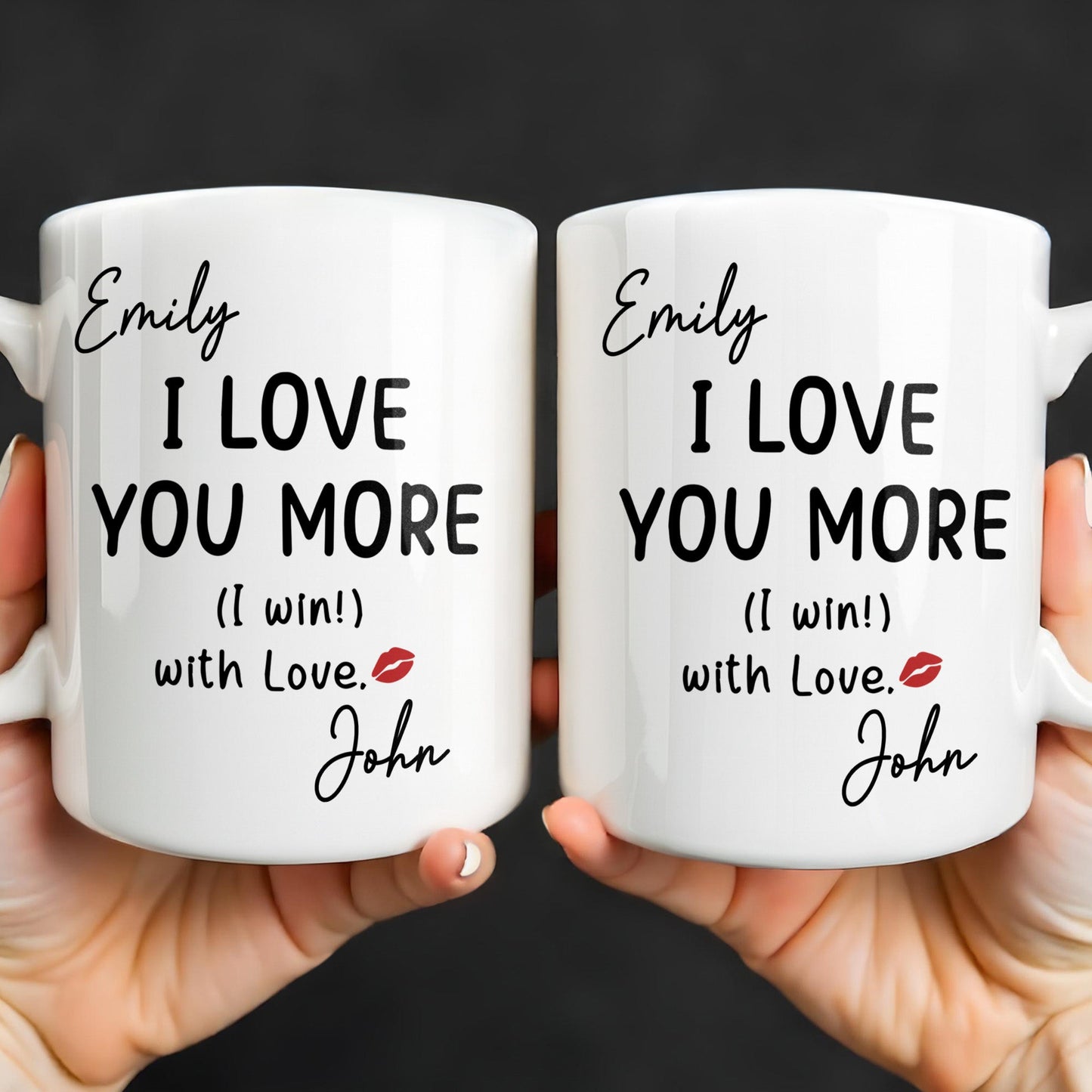 I Love You More Mug With Lips - Personalized Custom Coffee Mug - CPL1375_MG