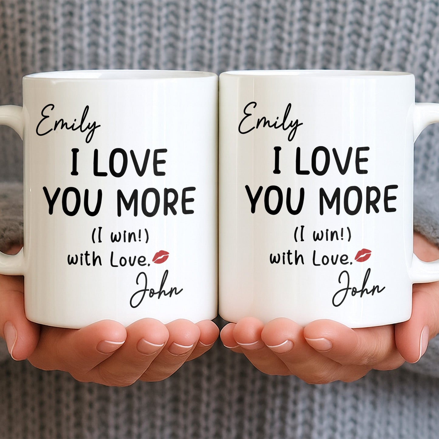 I Love You More Mug With Lips - Personalized Custom Coffee Mug - CPL1375_MG