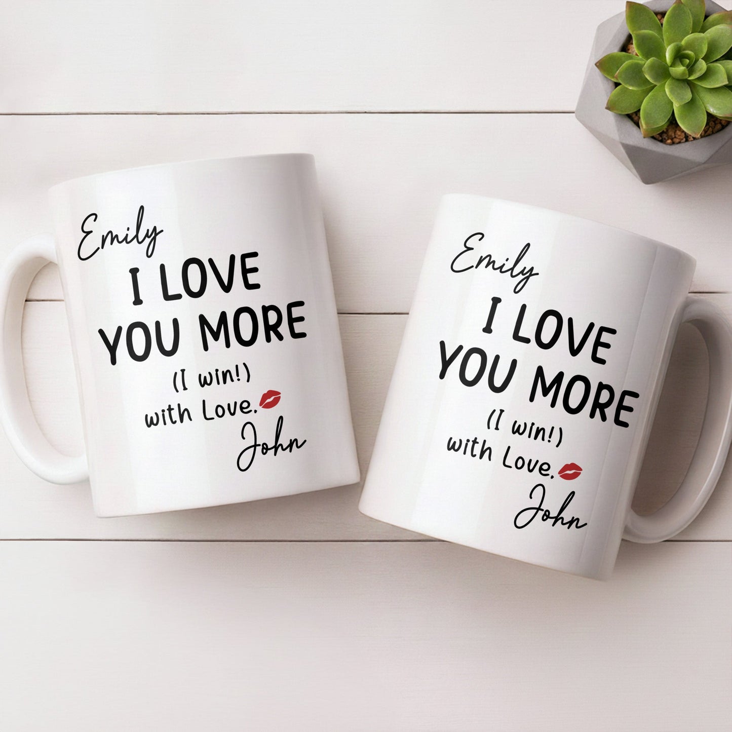 I Love You More Mug With Lips - Personalized Custom Coffee Mug - CPL1375_MG