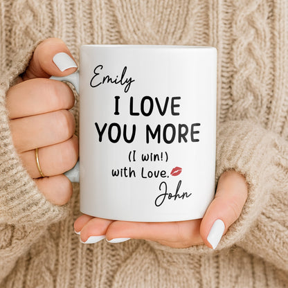 I Love You More Mug With Lips - Personalized Custom Coffee Mug - CPL1375_MG