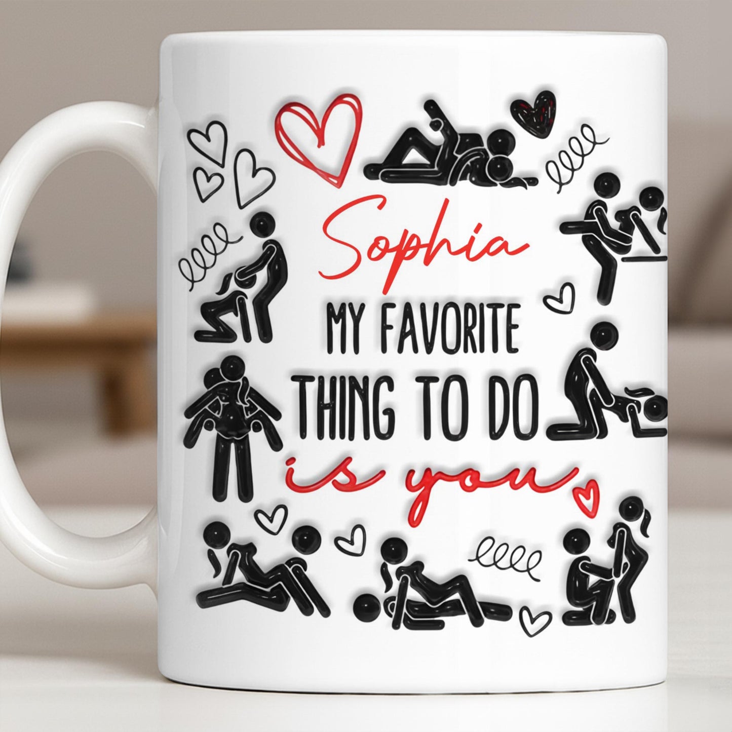 My Favorite Thing To Do Is You Hearts - Personalized Custom Coffee Mug - CPL1376_MG