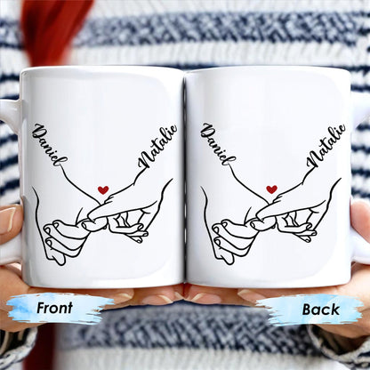 Connecting Hands Heart Symbol Love - Personalized Custom Coffee Mug - CPL137_MG