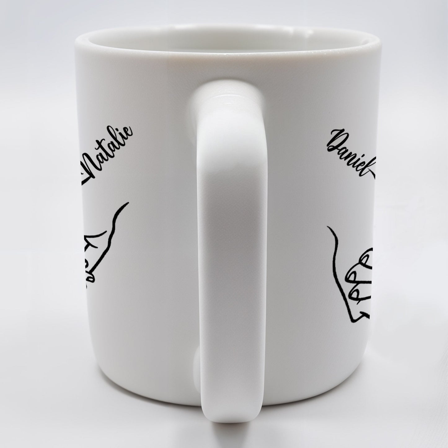 Connecting Hands Heart Symbol Love - Personalized Custom Coffee Mug - CPL137_MG