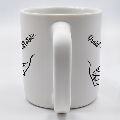 Connecting Hands Heart Symbol Love - Personalized Custom Coffee Mug - CPL137_MG