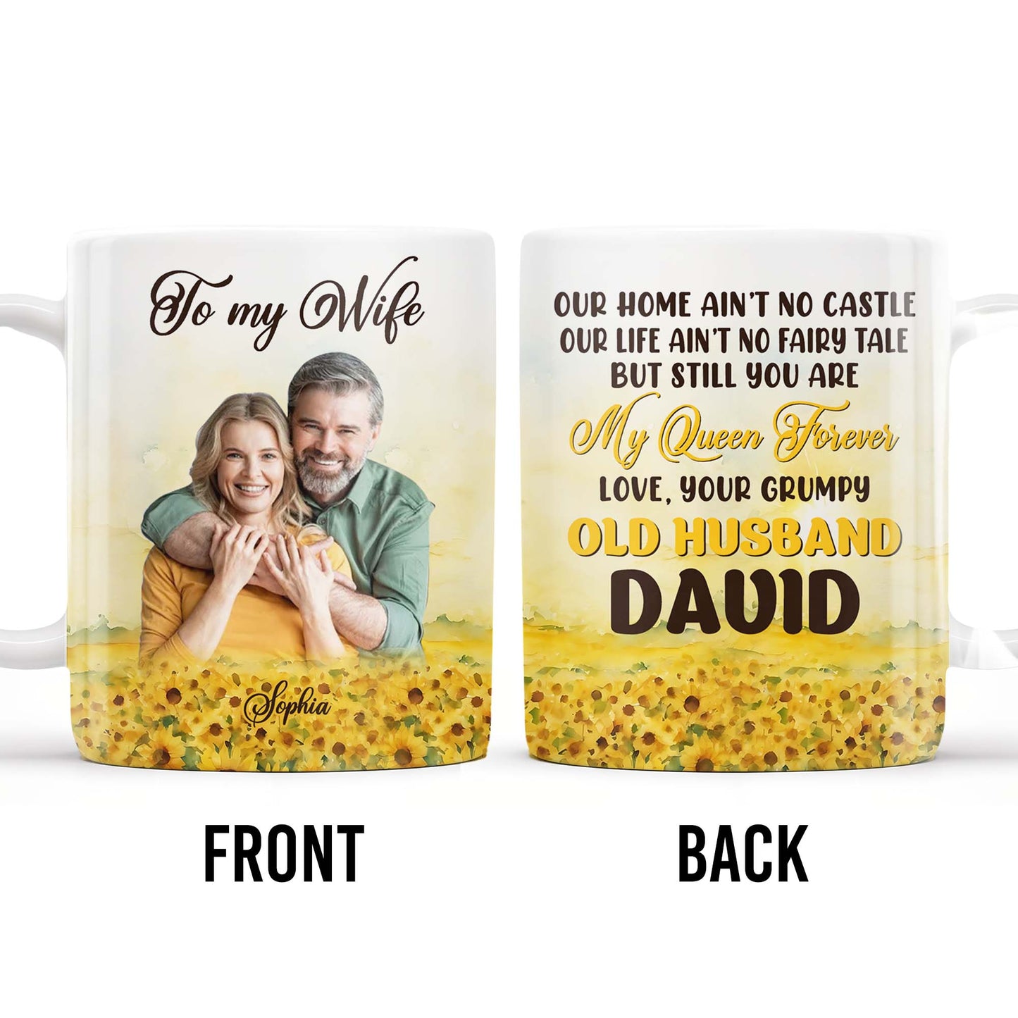 Love Your Grumpy Old Husband, My Queen Forever Mug - Personalized Custom Coffee Mug - CPL146_MG