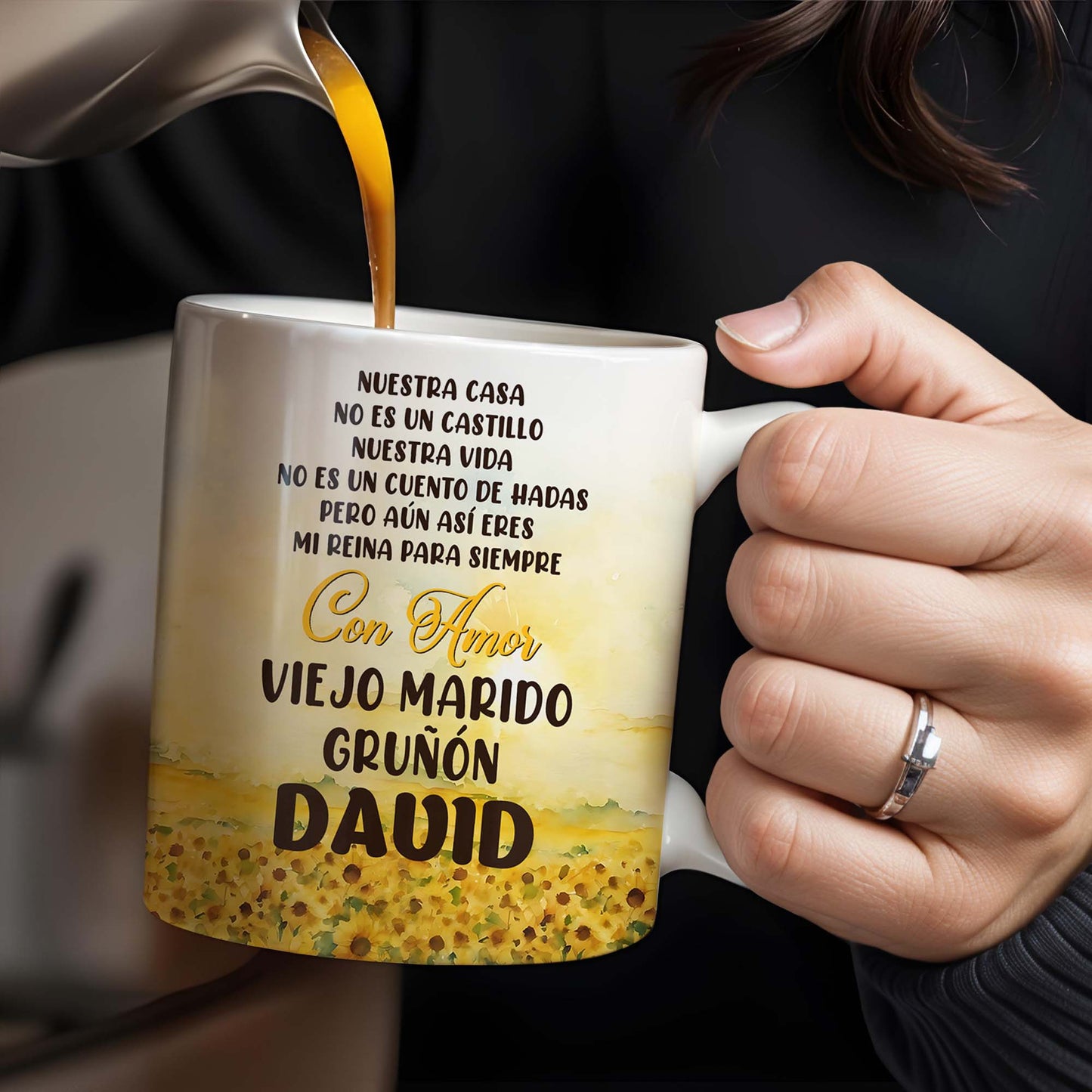 To My Wife, My Queen Forever With Love Grumpy Old Husband - Personalized Custom Coffee Mug - CPL147_MG