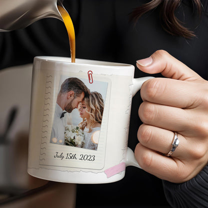 Love Reminder With Heart and Photo Frame - Personalized Custom Coffee Mug - CPL149_MG