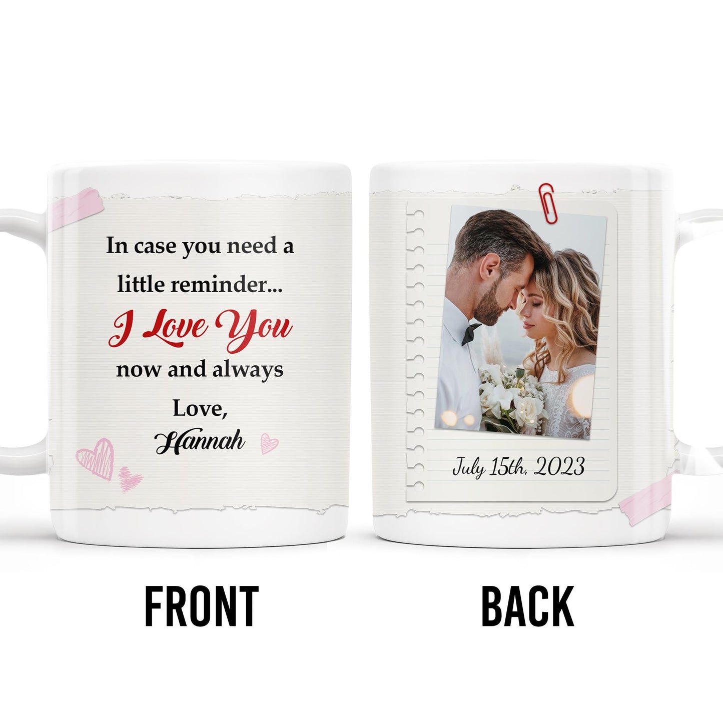 Love Reminder With Heart and Photo Frame - Personalized Custom Coffee Mug - CPL149_MG