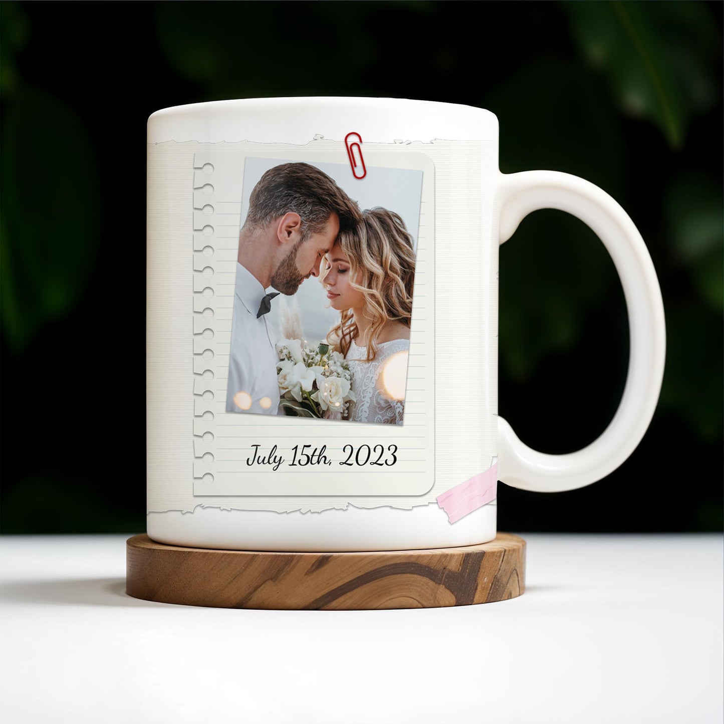 Love Reminder With Heart and Photo Frame - Personalized Custom Coffee Mug - CPL149_MG