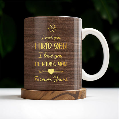 Together Forever, Holding Hands and Hearts Mug - Personalized Custom Coffee Mug - CPL150_MG