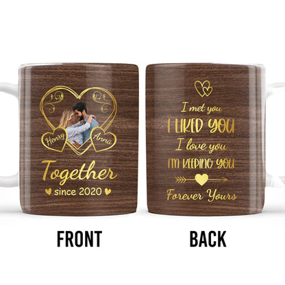 Forever Yours Romantic Heart Quote - Personalized Custom Coffee Mug - CPL152_MG