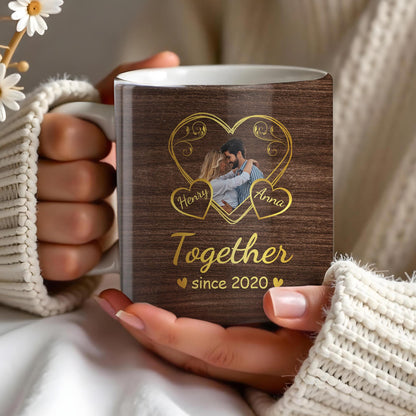 Forever Yours Romantic Heart Quote - Personalized Custom Coffee Mug - CPL152_MG