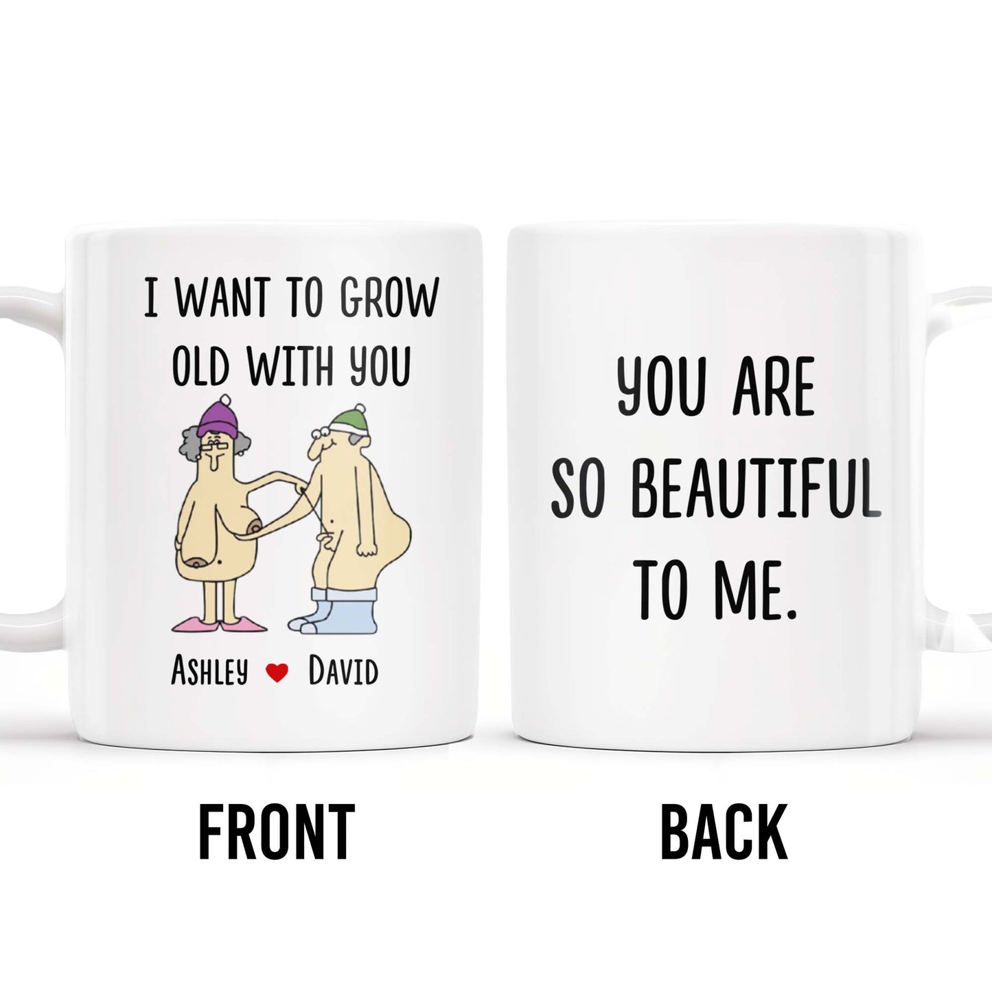 I Want to Grow Old with You, Beautiful Couple Design - Personalized Custom Coffee Mug - CPL172_MG