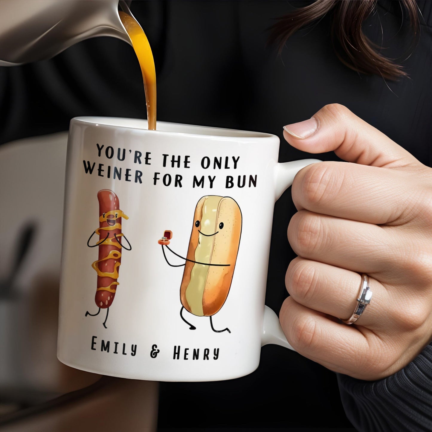 You're The Only Weiner For My Bun Hot Dog Design - Personalized Custom Coffee Mug - CPL174_MG