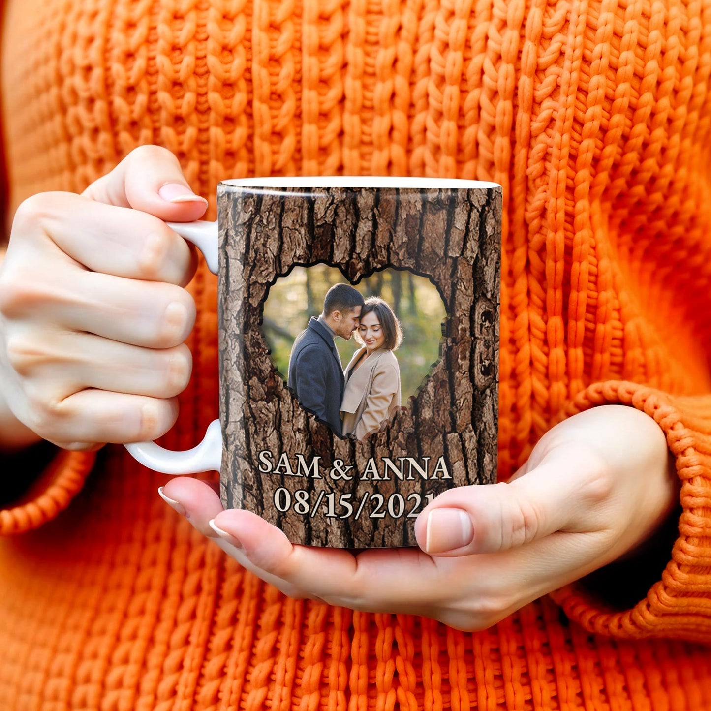 Favorite Place Next To You With Heart Shaped Photo - Personalized Custom Coffee Mug - CPL175_MG