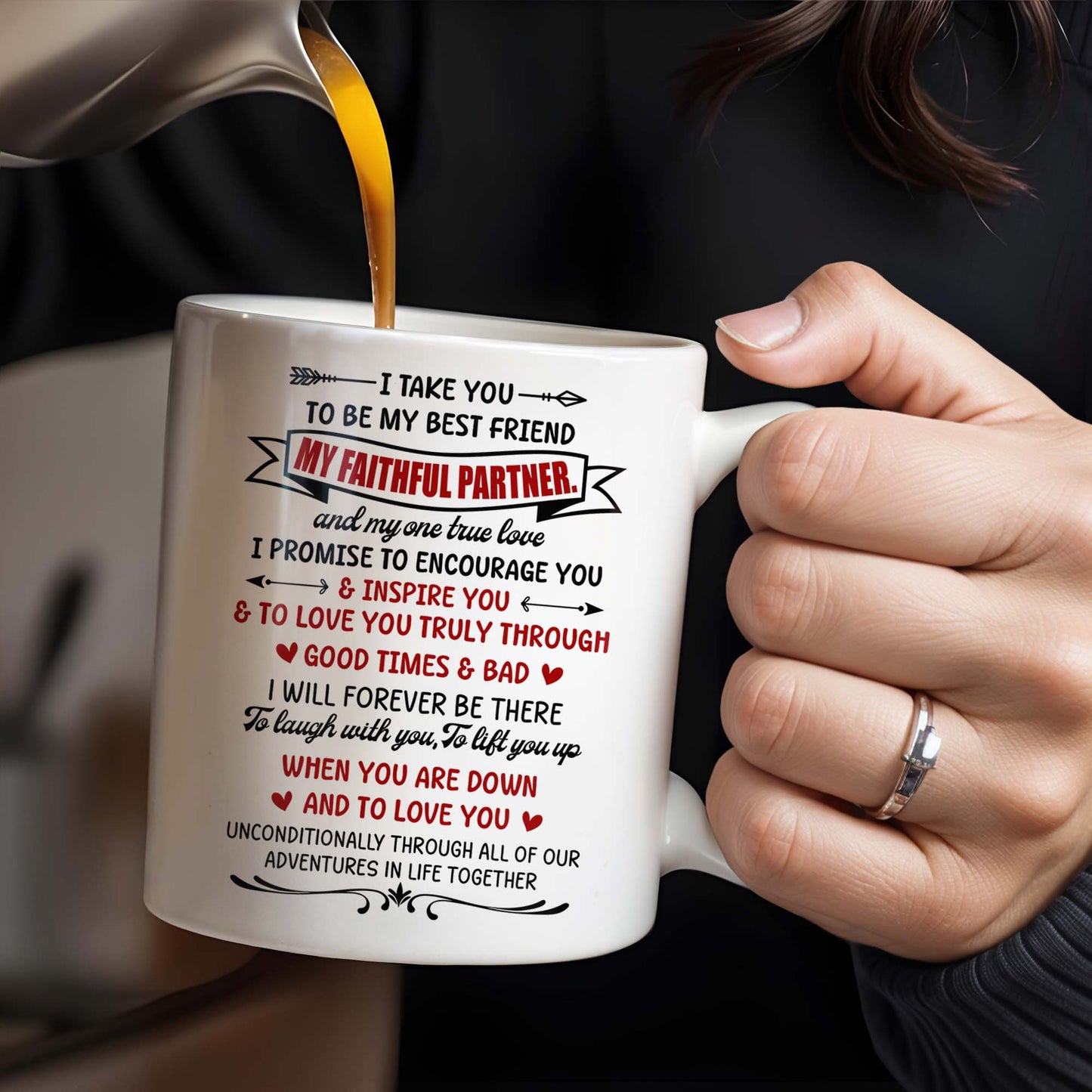 Best Friend And Faithful Partner Love Promise - Personalized Custom Coffee Mug - CPL186_MG