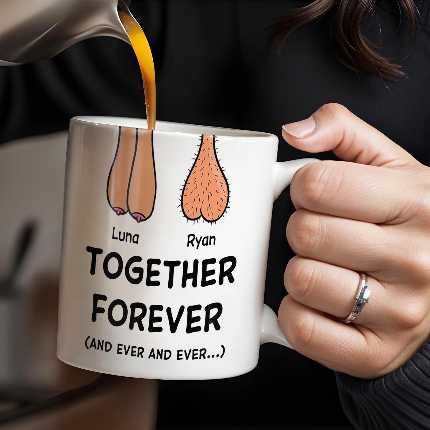 Together Forever Customizable Mug With Cute Feet Design - Personalized Custom Coffee Mug - CPL190_MG