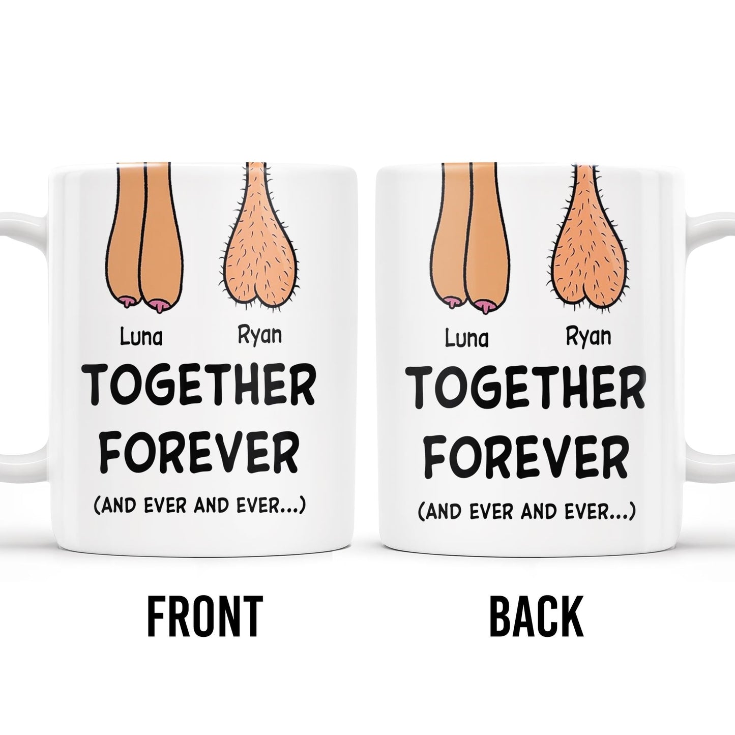 Together Forever Customizable Mug With Cute Feet Design - Personalized Custom Coffee Mug - CPL190_MG