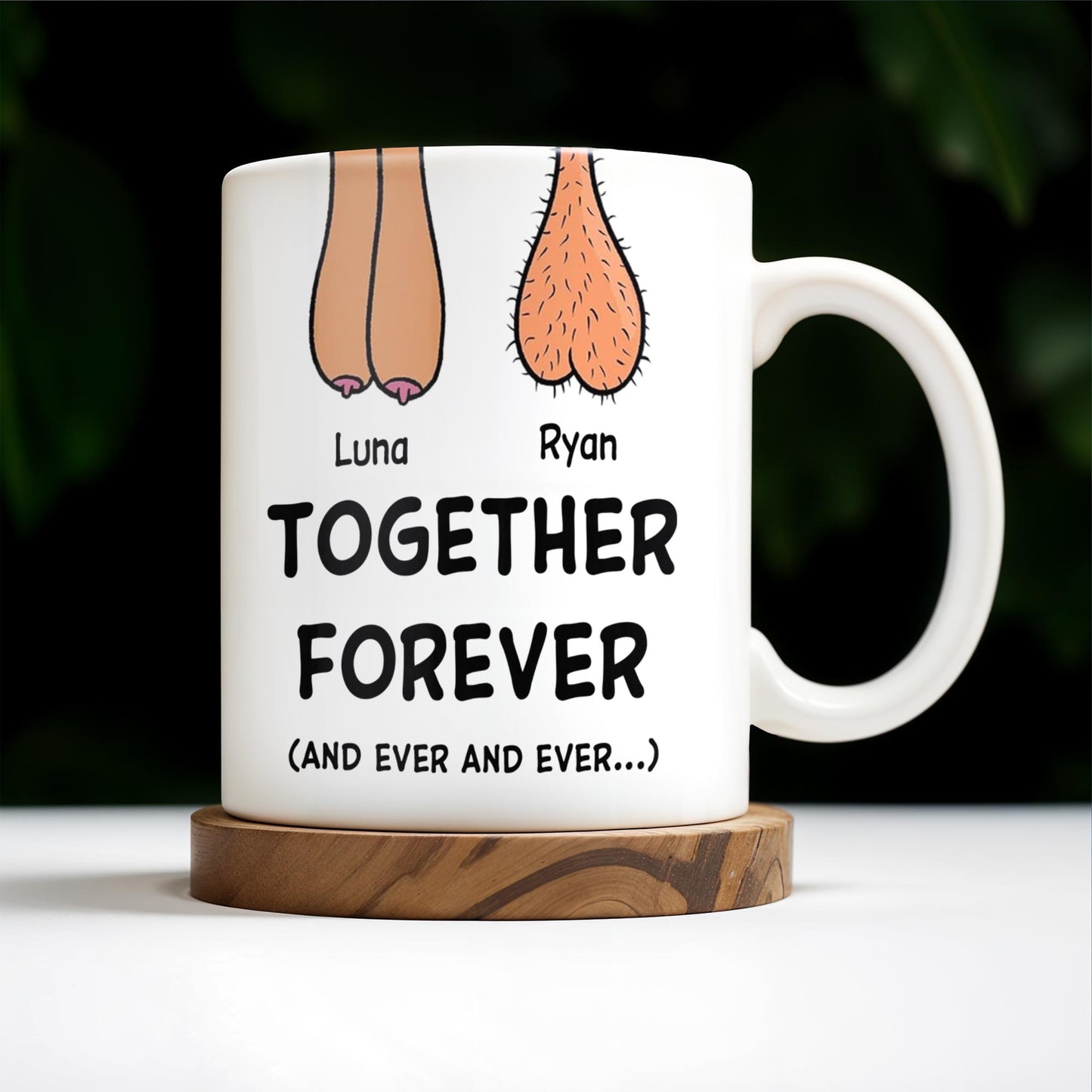 Together Forever Customizable Mug With Cute Feet Design - Personalized Custom Coffee Mug - CPL190_MG