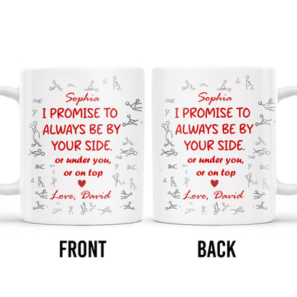 I Promise To Always Be By Your Side, Stick Figure Design - Personalized Custom Coffee Mug - CPL202_MG