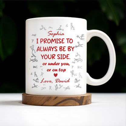 I Promise To Always Be By Your Side, Stick Figure Design - Personalized Custom Coffee Mug - CPL202_MG