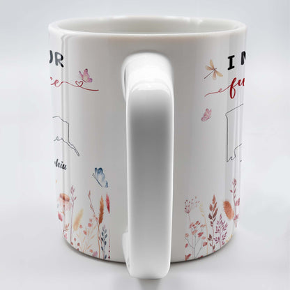 I Miss Your Loving Face With Heart String And Floral Design - Personalized Custom Coffee Mug - CPL209_MG