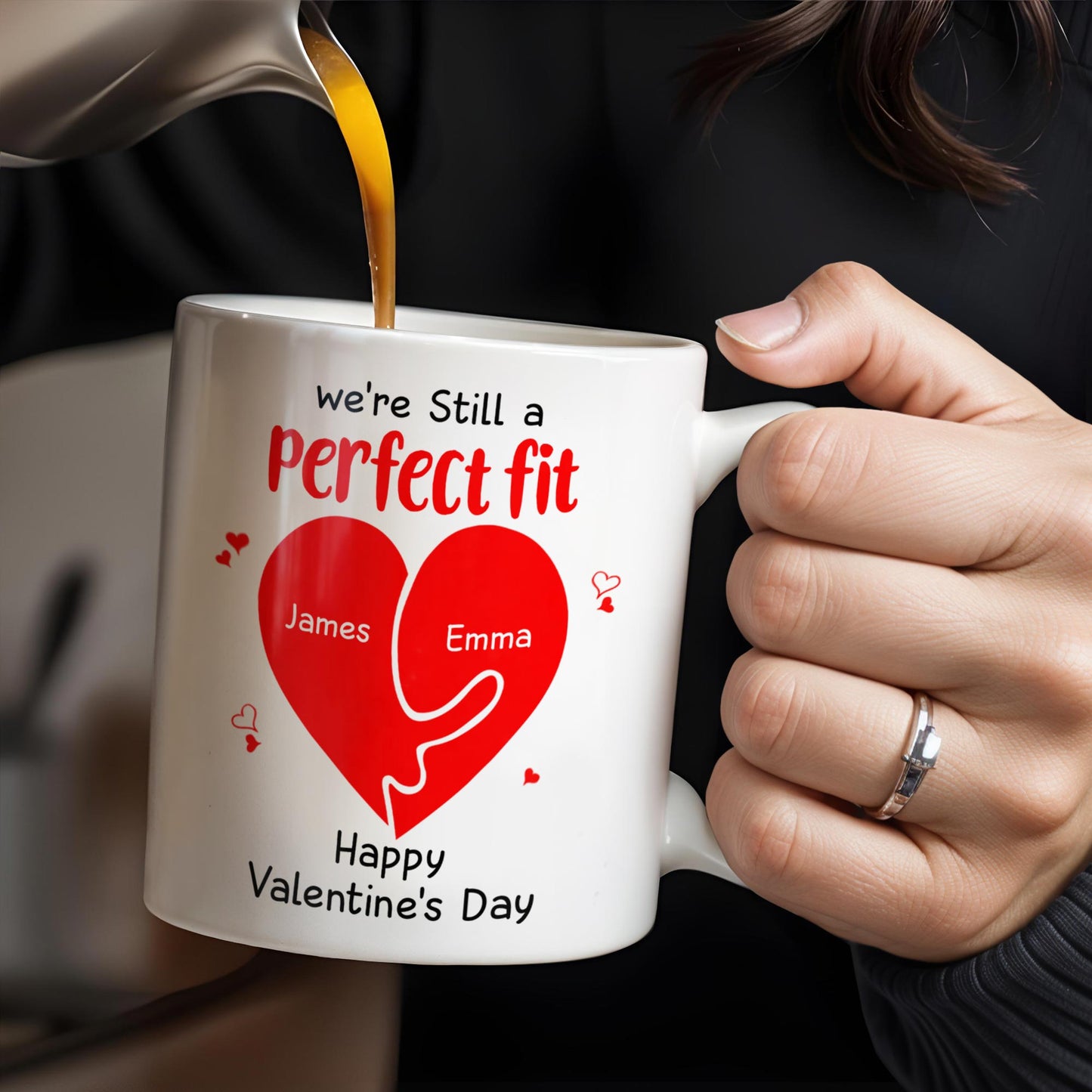 We're Still A Perfect Fit Happy Valentine's Day - Personalized Custom Coffee Mug - CPL213_MG
