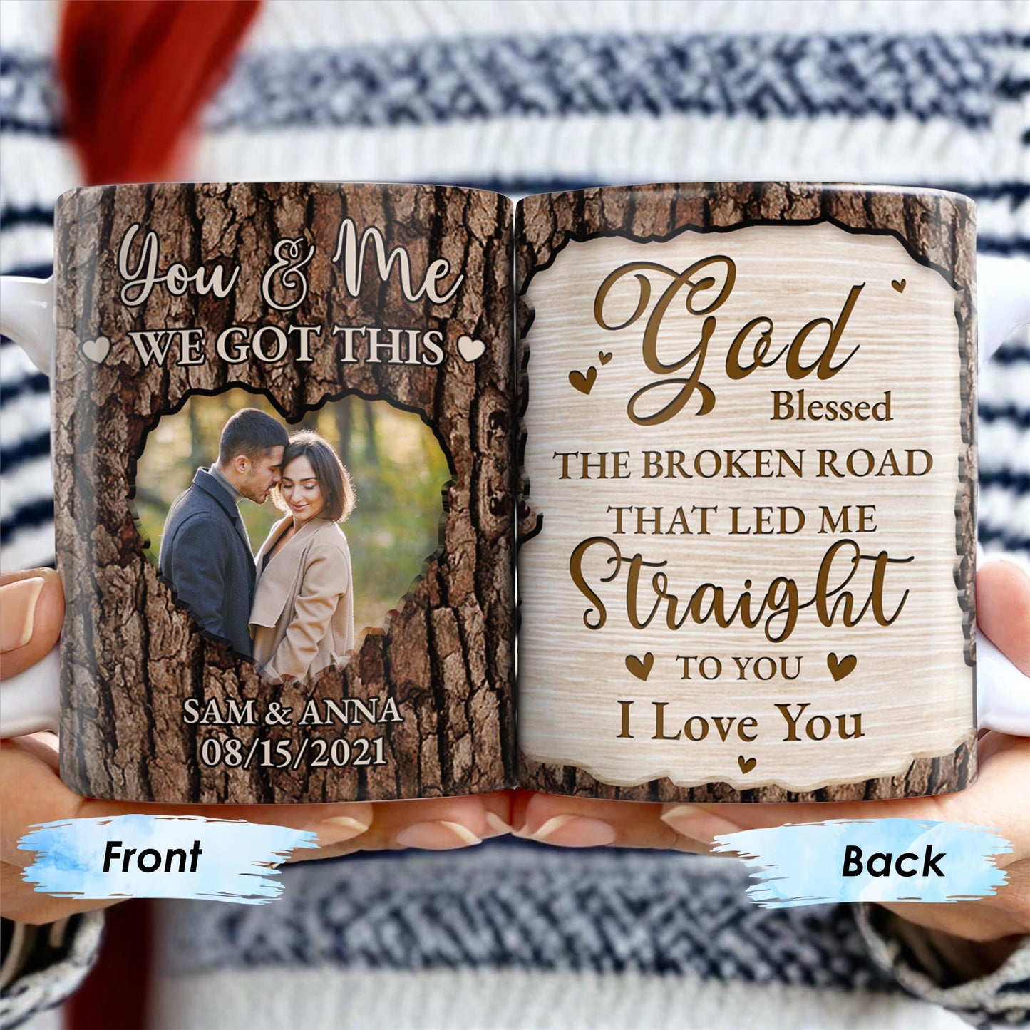 God Blessed The Broken Road That Led Me Straight To You - Personalized Custom Coffee Mug - CPL217_MG