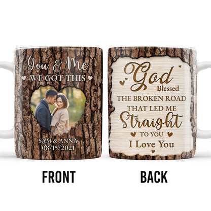 God Blessed The Broken Road That Led Me Straight To You - Personalized Custom Coffee Mug - CPL217_MG